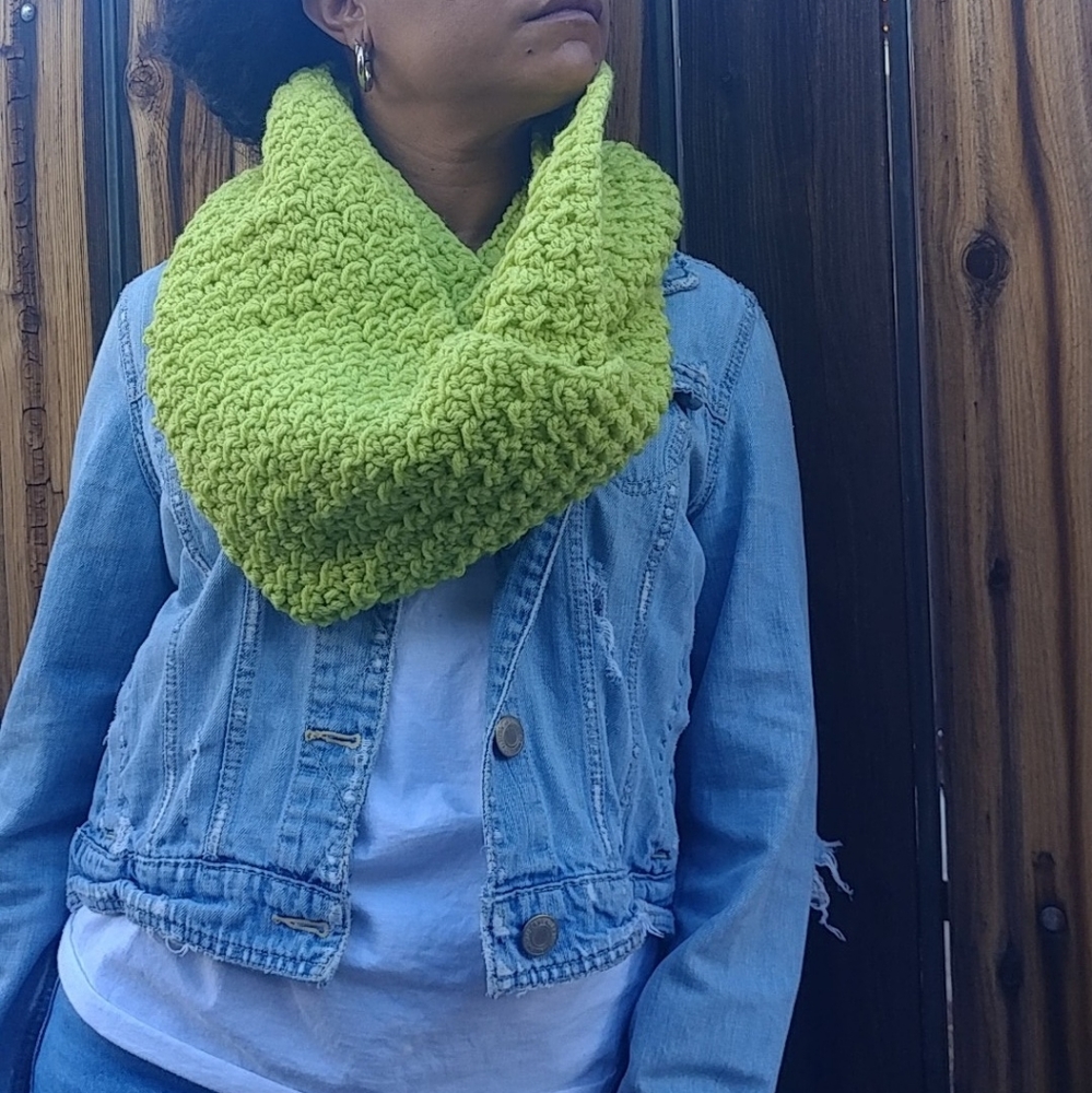 Chunky Infinity Scarf, Neon Green Scarf, Infinity